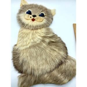 Vintage Komi Republic Folk Art Cat Fur and Leather Russian Art‎ 70s Rare Unique